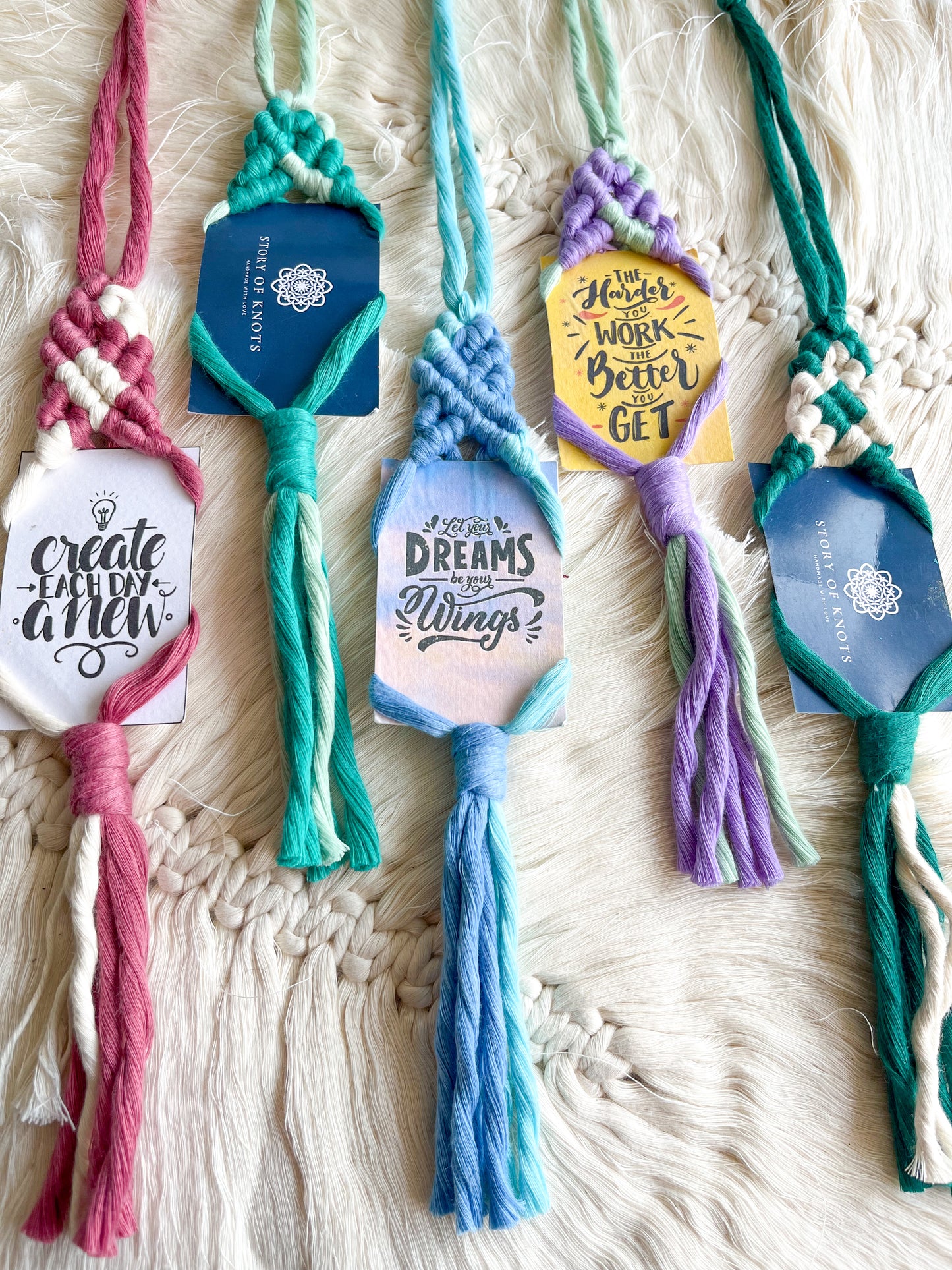 Dual Color Macramé Polaroid Hanger | Instax Mini Display