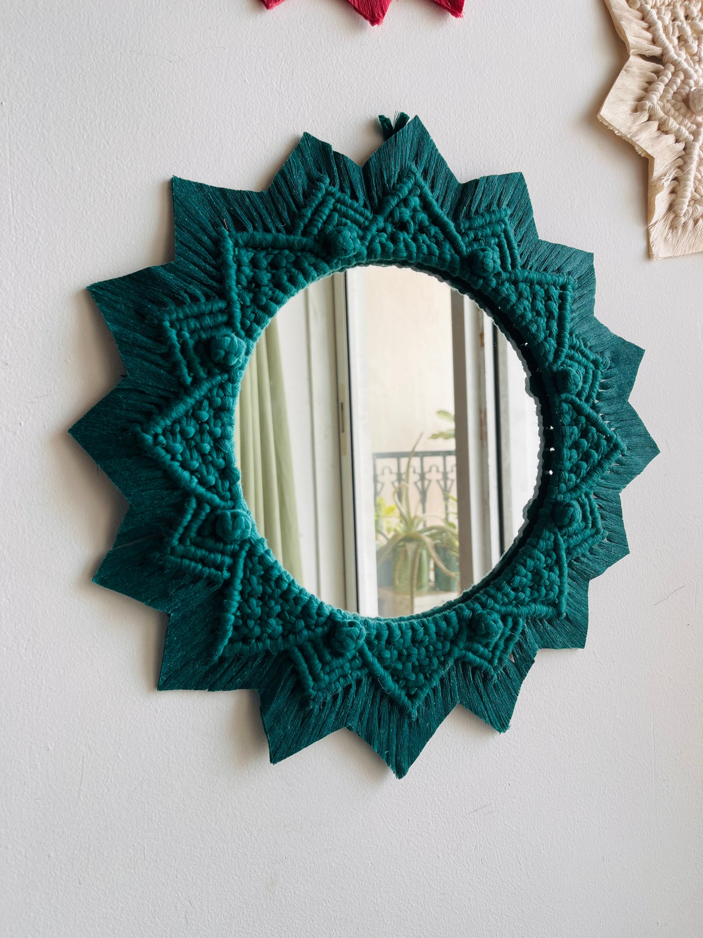 3-Piece Berry Knot Macramé Mirror Set | Boho Wall Decor
