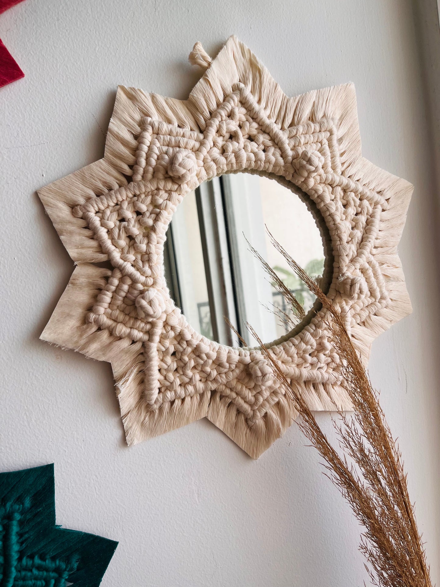 3-Piece Berry Knot Macramé Mirror Set | Boho Wall Decor