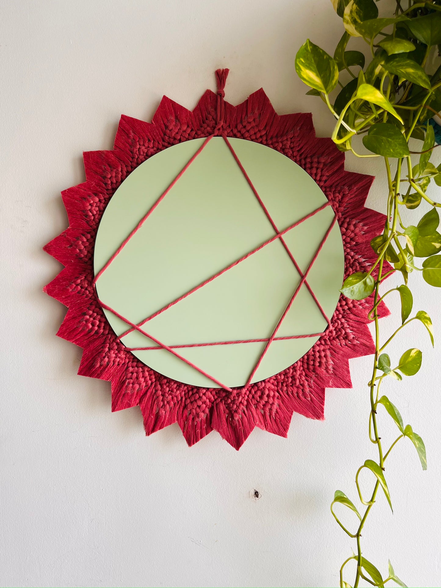 3-Piece Berry Knot Macramé Mirror Set | Boho Wall Decor