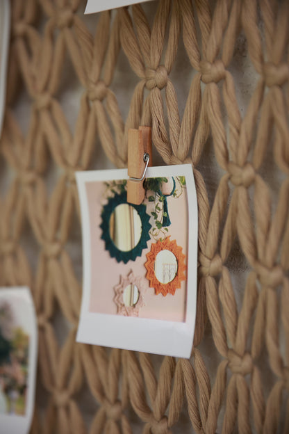Macrame Picture hanger comes with 10 clips