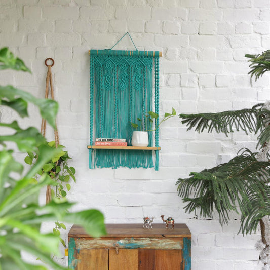 Single Shelf Macramé Wall Hanging | Plant Holder
